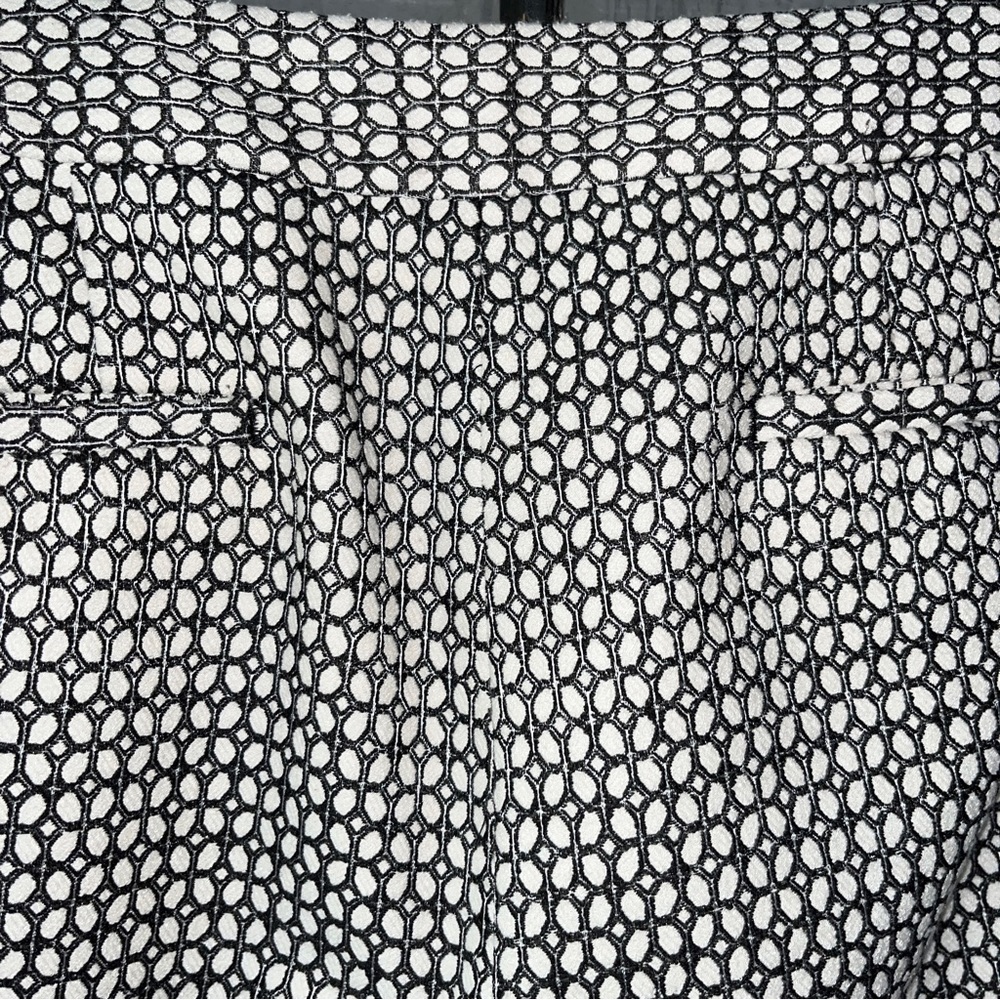 Talbots Chatham style pants, cream & black print, zipper on side, back pockets - Picture 7 of 13